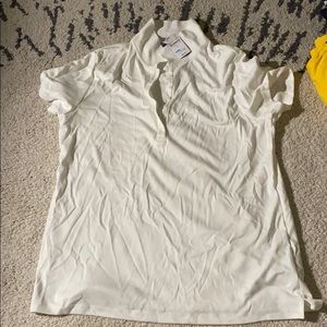 Lands End White Polo Tee